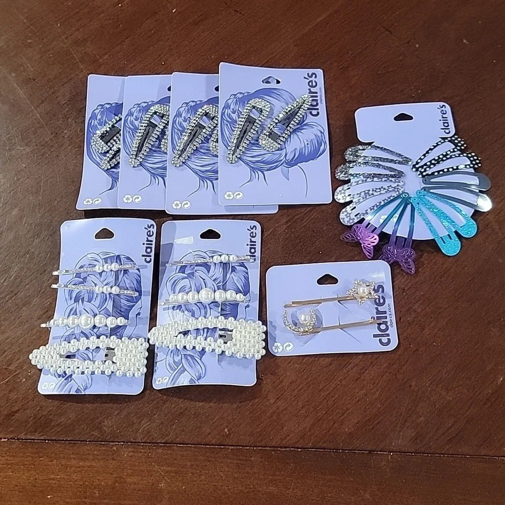 (J20) Cute Claire's hair clip bundle (8 total)